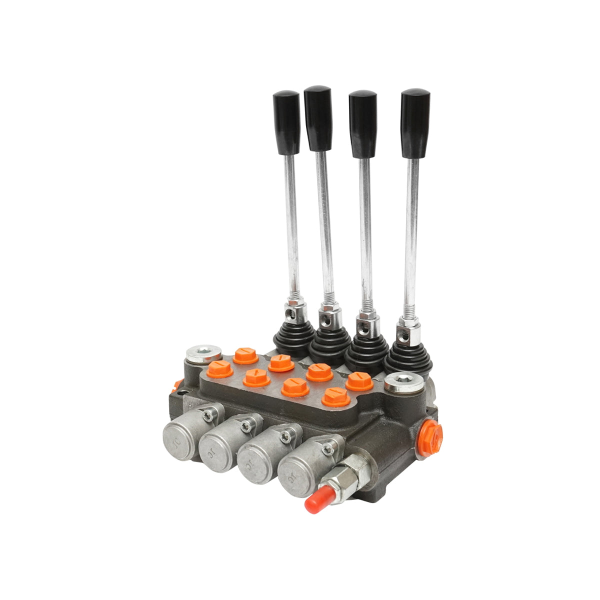 Hydraulic distributor with 4 levers, flow rate 40L/min with included lever -15 /+80 Breckner Germany